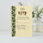 RSVP応答カードアイリッシュシャームロック 出欠カード (スタンド正面)