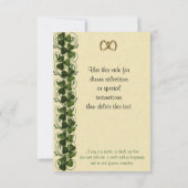 RSVP応答カードアイリッシュシャームロック 出欠カード (裏面)