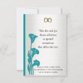 RSVP応答カードコールリリーターコイズ 出欠カード (裏面)