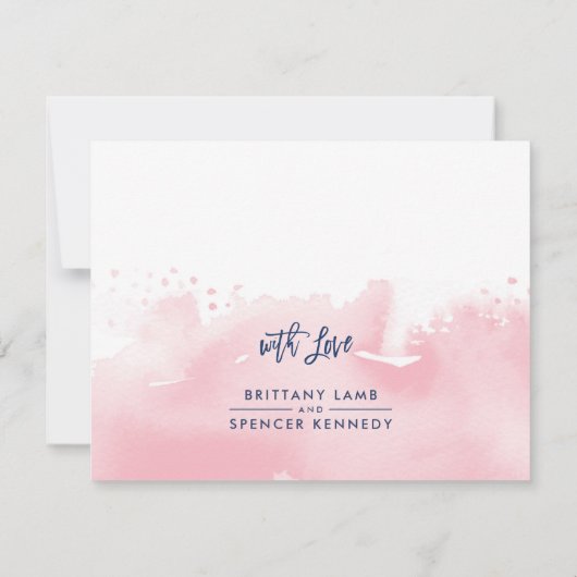 RSVP応答カードスタイリッシュネイビピンク水色 出欠カード (裏面)