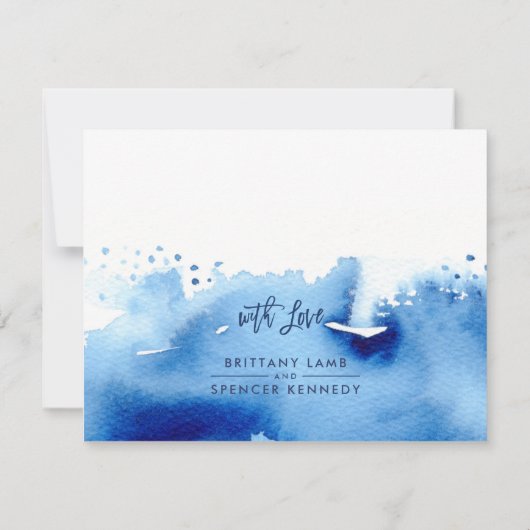 RSVP応答カードスタイリッシュネイビー青色 出欠カード (裏面)