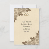 RSVP応答カードセピアバラ 出欠カード (裏面)