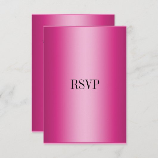 RSVP応答カードピンクすべてのイベント 出欠カード (正面/裏面)