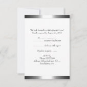 RSVP応答カードブラックシルバーすべてのイベント 出欠カード (裏面)