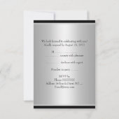 RSVP応答カードブラックシルバーすべてのイベント 招待状 (裏面)