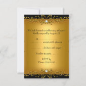 RSVP応答カードブラック金ゴールドすべてのイベントフローラ2 出欠カード (裏面)