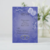 RSVP応答カードブルーバラ 出欠カード (スタンド正面)