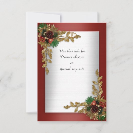 RSVP応答カードホリデイ結婚式招待状 出欠カード (裏面)