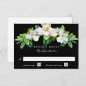 RSVP応答カードモダンタイポグラフィMagnolia 出欠カード (正面/裏面)