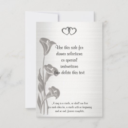 RSVP応答カード呼び出しユリ 出欠カード (裏面)