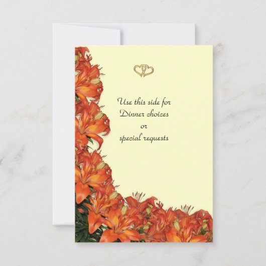 RSVP応答カード熱帯オレンジリリー 出欠カード (裏面)