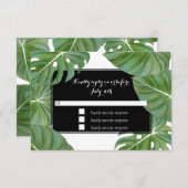 RSVP応答カード熱帯葉葉葉葉 出欠カード (正面/裏面)