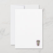 Rsvp応答カード白黒のダマスク 招待状 (裏面)