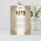 RSVP応答カード金ゴールドの検索 出欠カード (スタンド正面)