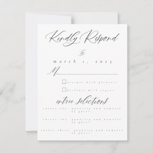 RSVP応答カード (正面)