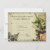 RSVP応答カード – イエローソングバードケージフローラ 出欠カード (裏面)