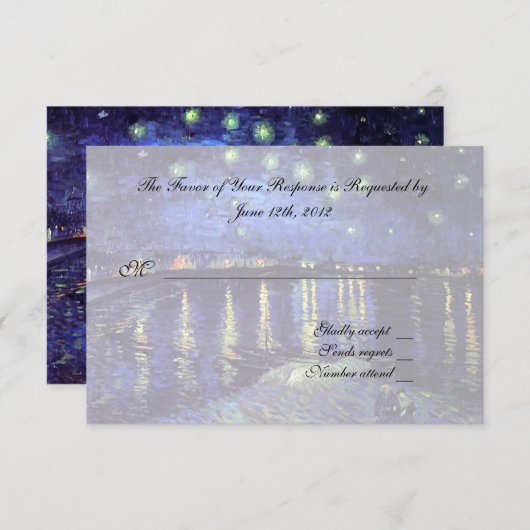 RSVP応答カード 出欠カード (正面/裏面)