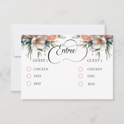 RSVP応答カード 出欠カード (裏面)