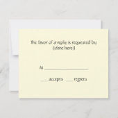 RSVP応答カード、Gustavクリムトによるキス 出欠カード (裏面)