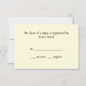 RSVP応答カード、Gustavクリムトによるキス 出欠カード (裏面)