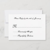 RSVP応答カードV16ピンクおよびブラックのレース 出欠カード (裏面)