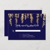 RSVP応答シンプルウィローリーフトゥインクルライト 出欠カード (正面/裏面)