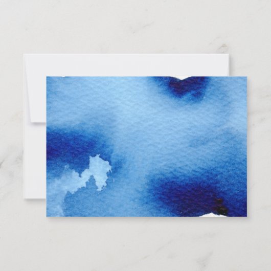 RSVP応答ネイビー頭が切れるブルーの水色 出欠カード (裏面)