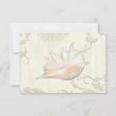 RSVP応答ビーチシーシェルコンチシェル木製 出欠カード (裏面)