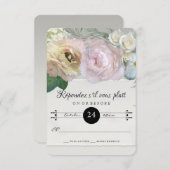 RSVP応答フラワーフランスのマーケットアートグレグラデーションー 出欠カード (正面/裏面)