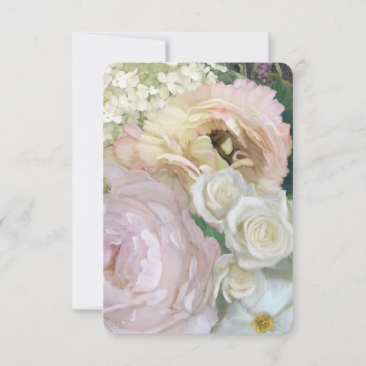 RSVP応答フラワーフランスのマーケット牡丹あじさい 出欠カード (裏面)