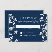 RSVP応答ベビーの呼吸フローラ結婚リース 出欠カード (正面/裏面)