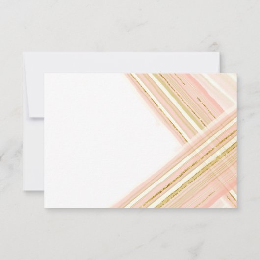 RSVP応答モダン行のアールデコフェイク金ゴールド 出欠カード (裏面)