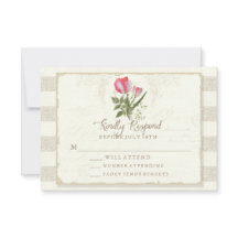 RSVP応答ヴィンテージ植物性オウムのチューリップアート