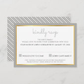 RSVP応答応答シンプルストライプパターン灰色 出欠カード (正面/裏面)