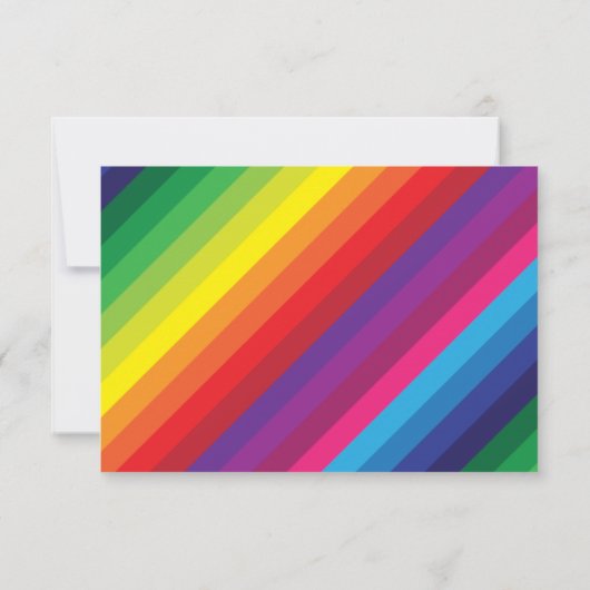 RSVP応答応答モダンカラフル虹ストライプ器 出欠カード (裏面)