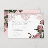 RSVP応答招待状カード-トレリスバラヴィンテージ 出欠カード (正面/裏面)