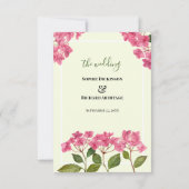 RSVP応答水彩ピンクアジサイのラケップ 出欠カード (裏面)