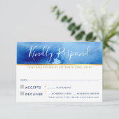 RSVP応答青スタイリッシュ水色RYAN 出欠カード (スタンド正面)