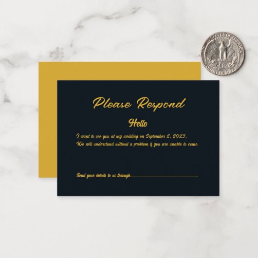 RSVP応答 ノートカード (正面/裏面インサイチュ)