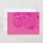 RSVP情報カードモダンフローラかわいらしピンクQRCODE 出欠カード (裏面)