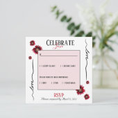 RSVP愛祝と赤い花 招待状 (スタンド正面)
