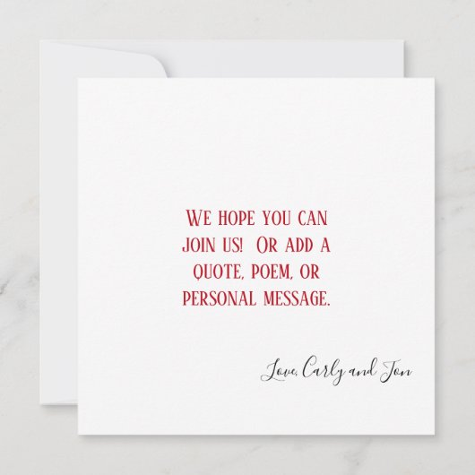 RSVP愛祝と赤い花 招待状 (裏面)