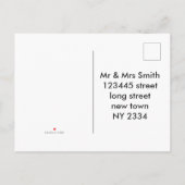 RSVP招待状はがき黒と金ゴールド インビテーションポストカード (裏面)