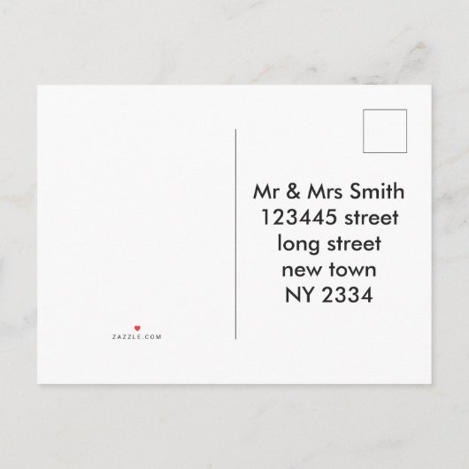 RSVP招待状はがき黒と金ゴールド インビテーションポストカード (裏面)