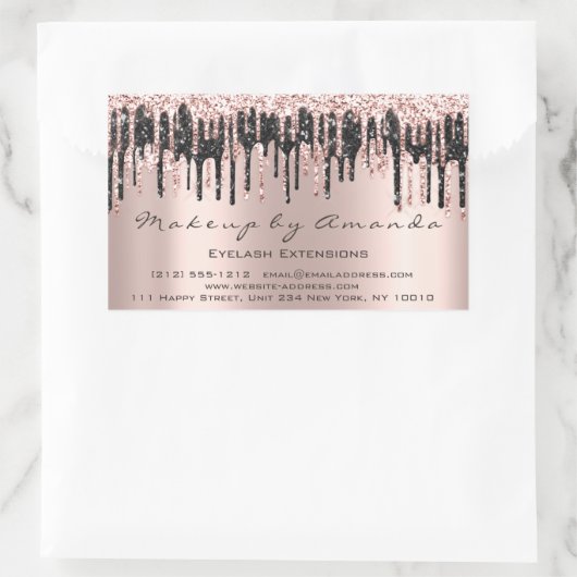 RSVP拡張メイクアップ美しいサロンMicroblading 長方形シール (バッグ)