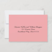 RSVP搭乗パスネイビーブルー&赤面ピンク 出欠カード (裏面)