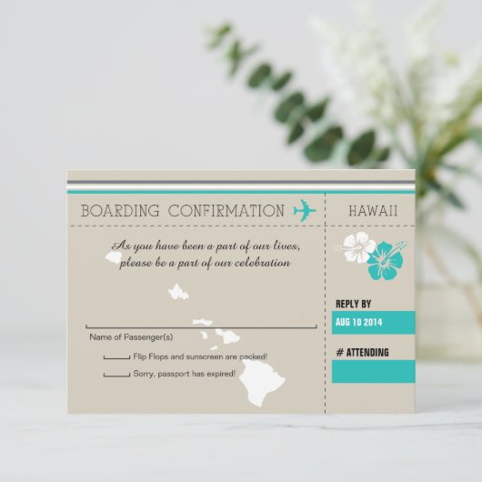 RSVP搭乗券ハワイへ 出欠カード (スタンド正面)