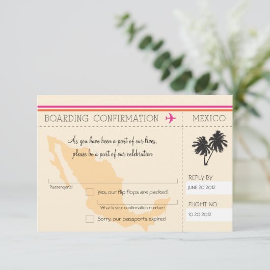RSVP搭乗券メキシコへ 出欠カード (スタンド正面)