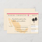 RSVP搭乗券メキシコへ 出欠カード (正面/裏面)