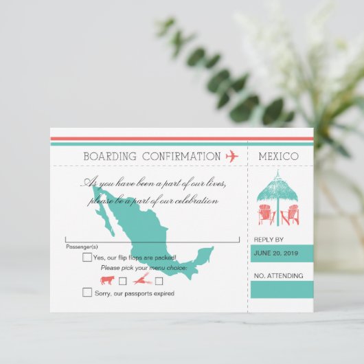 RSVP搭乗券メキシコへ 出欠カード (スタンド正面)